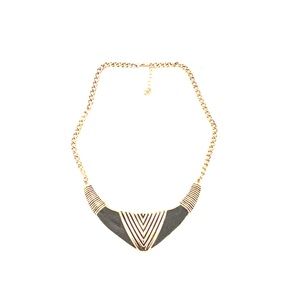 Olive Green and Gold Statement Necklace